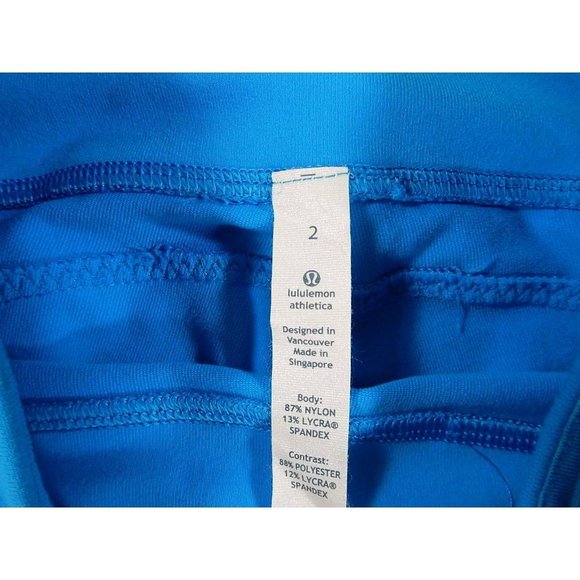 LuLuLemon Nylon/Spandex Fitness Workout Casual Tights (Women's Size 2) Blue - Picture 2 of 4
